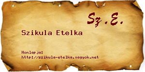 Szikula Etelka névjegykártya